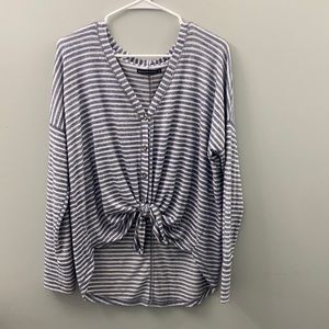 Abercrombie blue and white striped sweater.